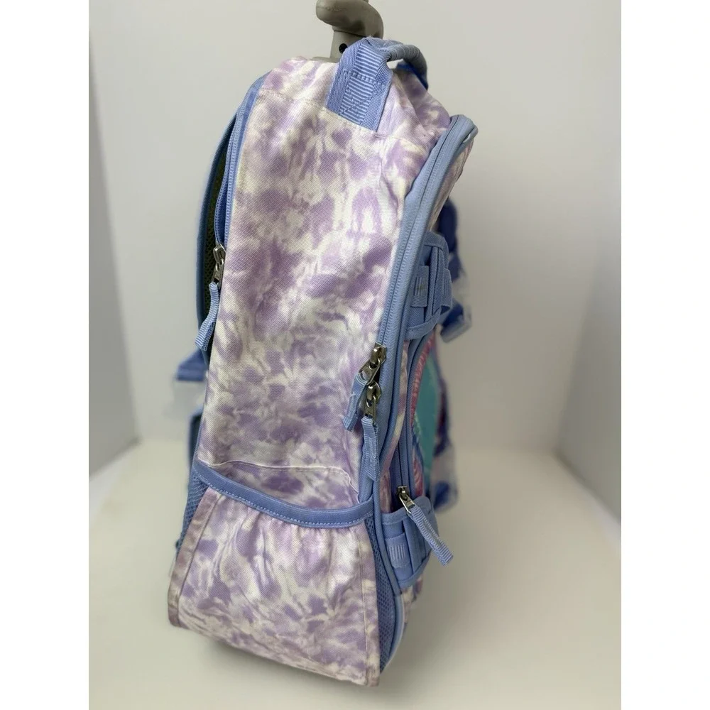 Pottery Barn Kids Mackenzie Rolling‎ Backpack Lavender Tie Dye Heart Purple Used